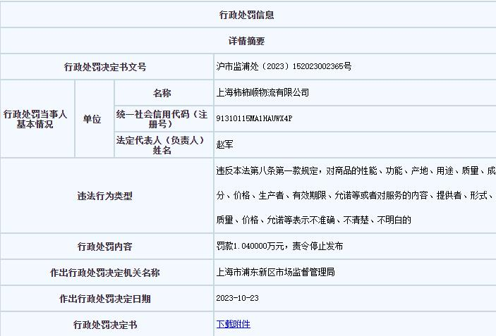 k1体育娱乐平台下载官网叮咚买菜子公司上海浦东被罚 发布诱导饮酒广告(图1)